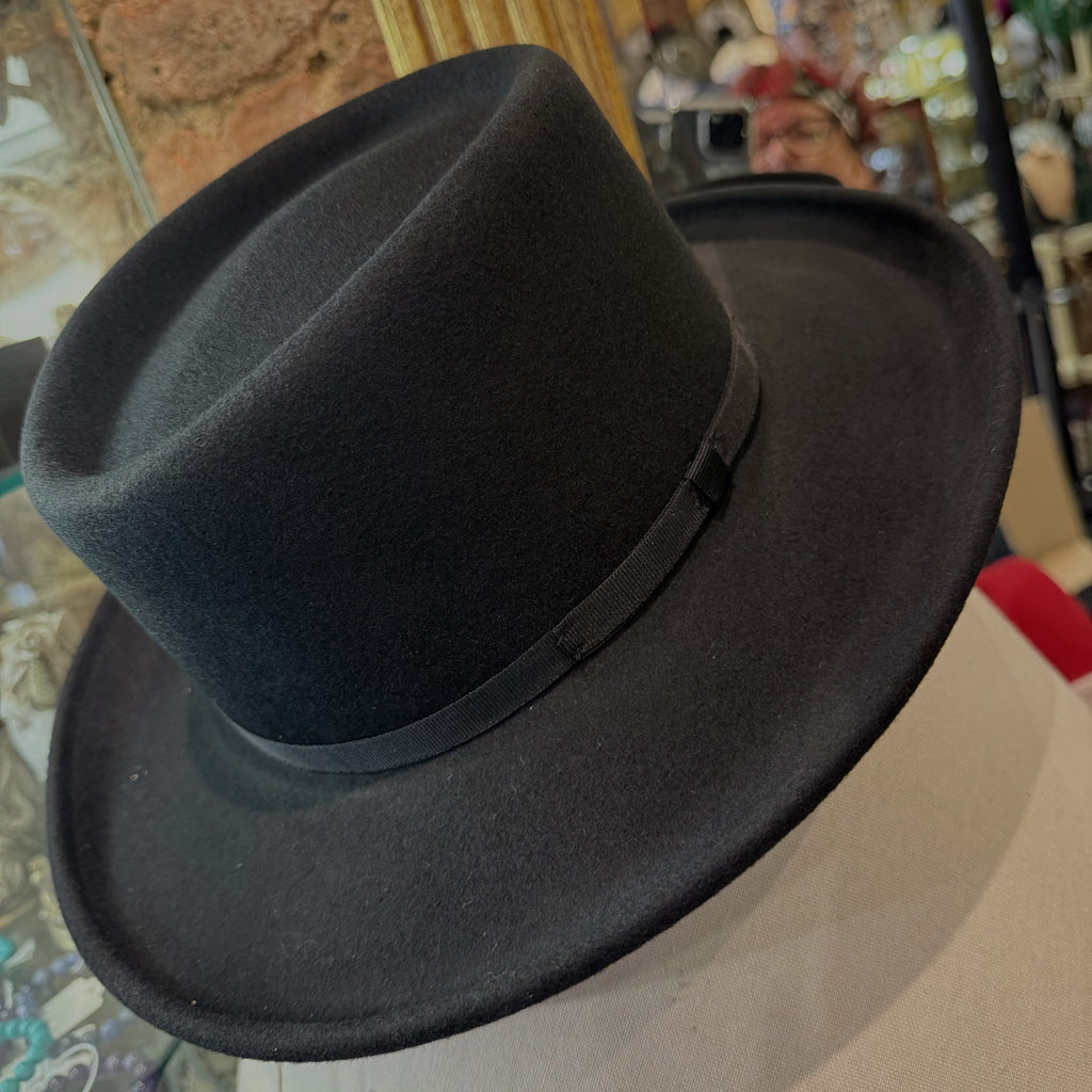 Black Wool Gambler Hat