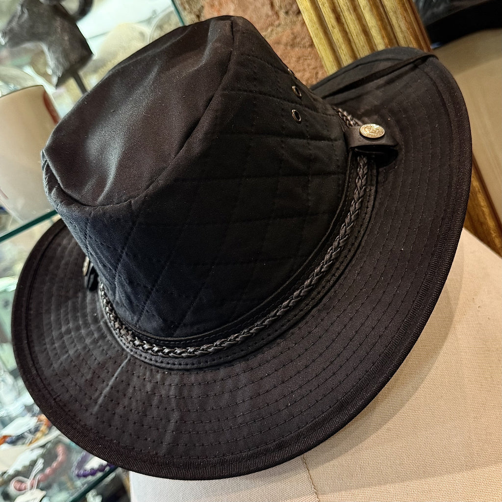 The Duke Black Quilted Fedora Hat