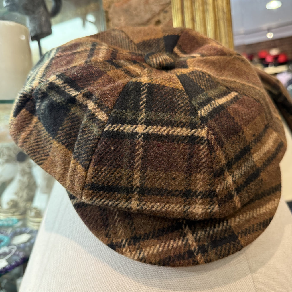 Lucinda Wool Brown Mix Tweed  Baker Boy Cap