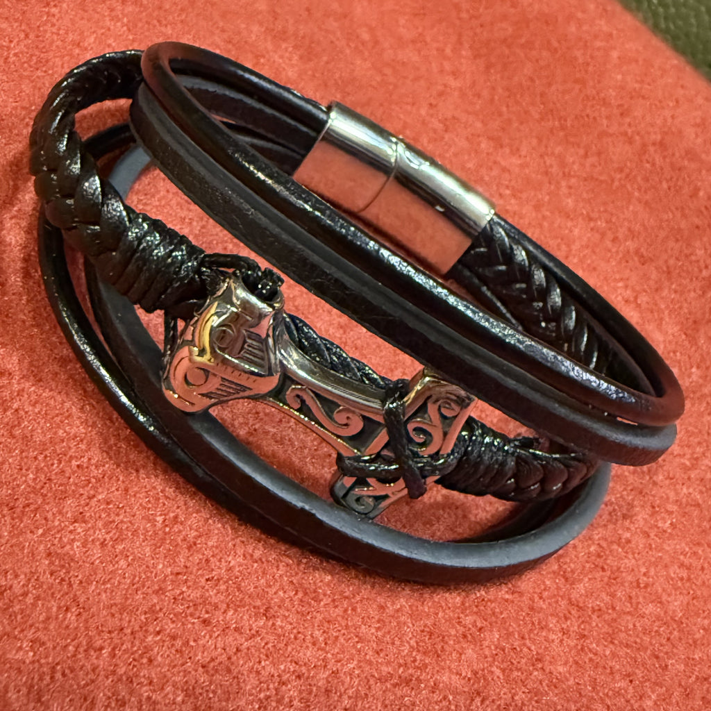 Bracelet PU Leather - Thor's Hammer