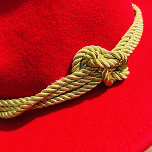 Customised Gold Rope Band for Red Fedora