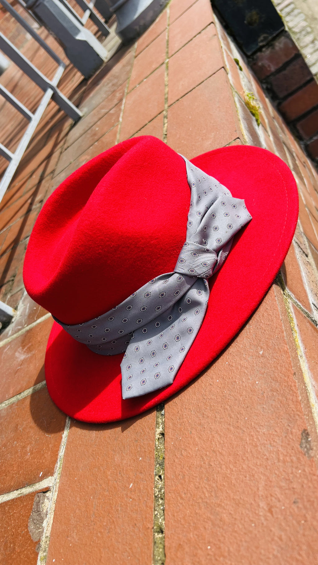 Unique Red Fedora with Customised Band