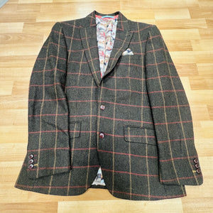 Brown Herringbone Windowpane Check Jacket (40R)