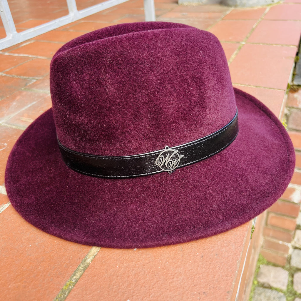 Burgundy Fur Felt Christie’s Fedora Hat