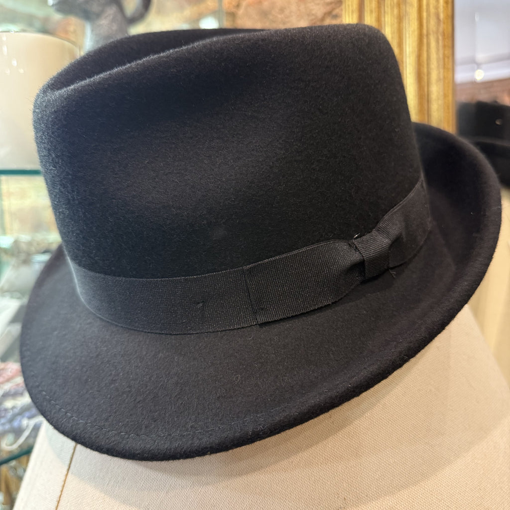 The Clarke Black Wool Classic Trilby Hat