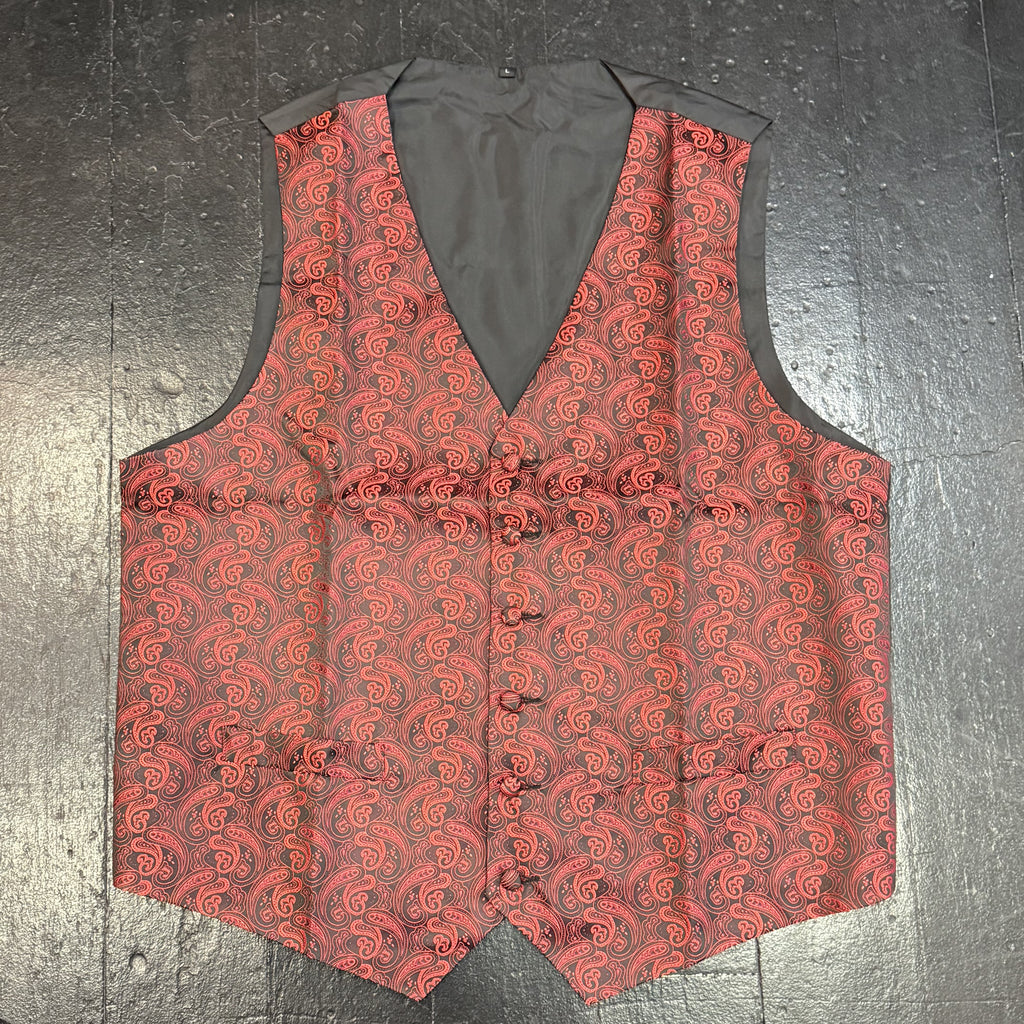 Waistcoat - Red/Black Paisley (Large)