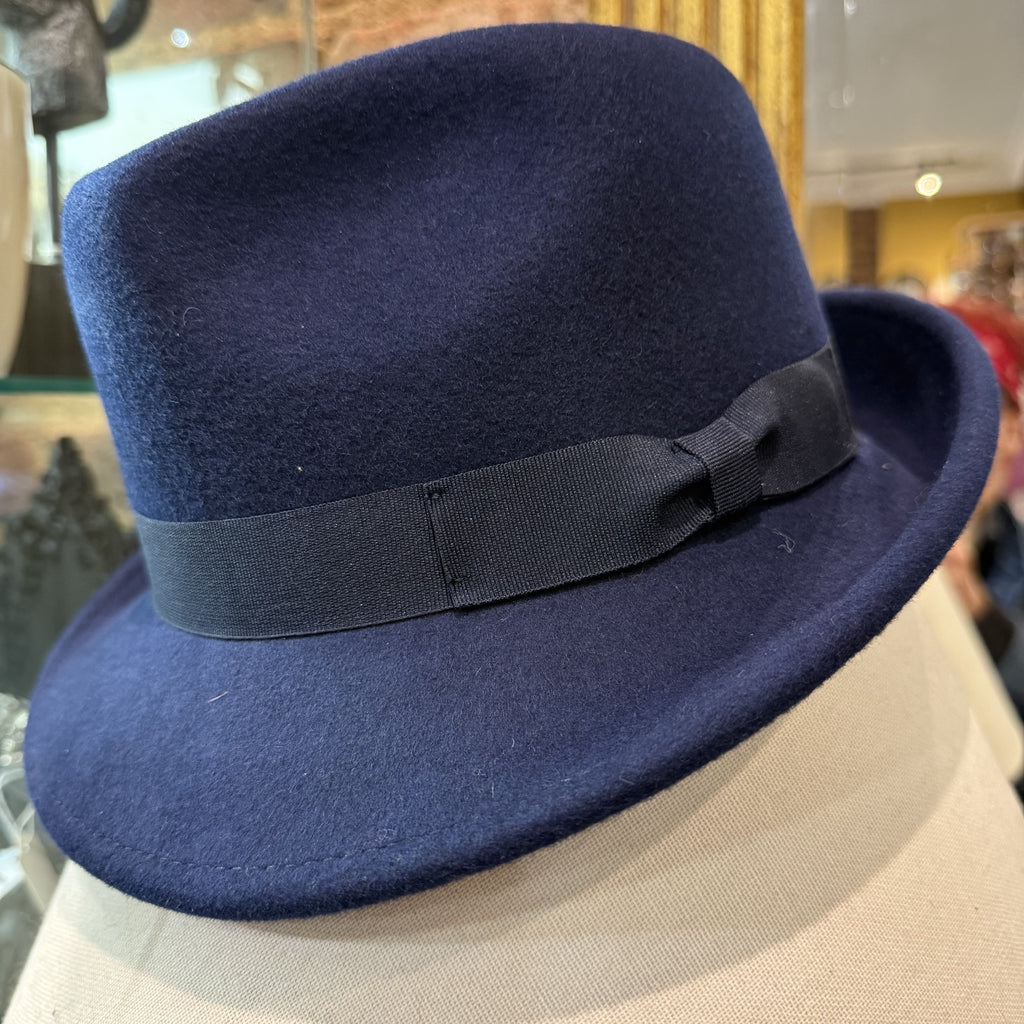 Classic Clarke Navy Wool Trilby Hat