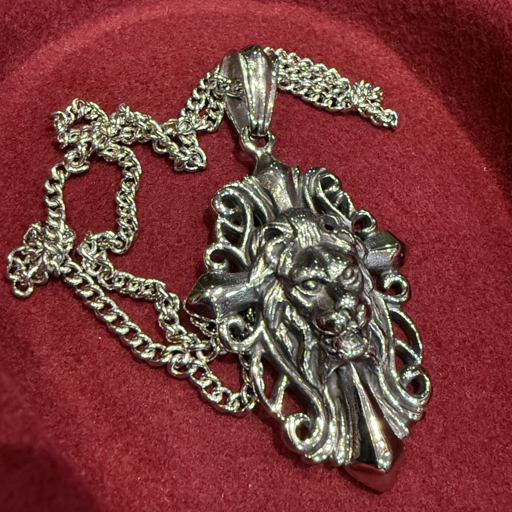 Lion Head Pendant On Chain