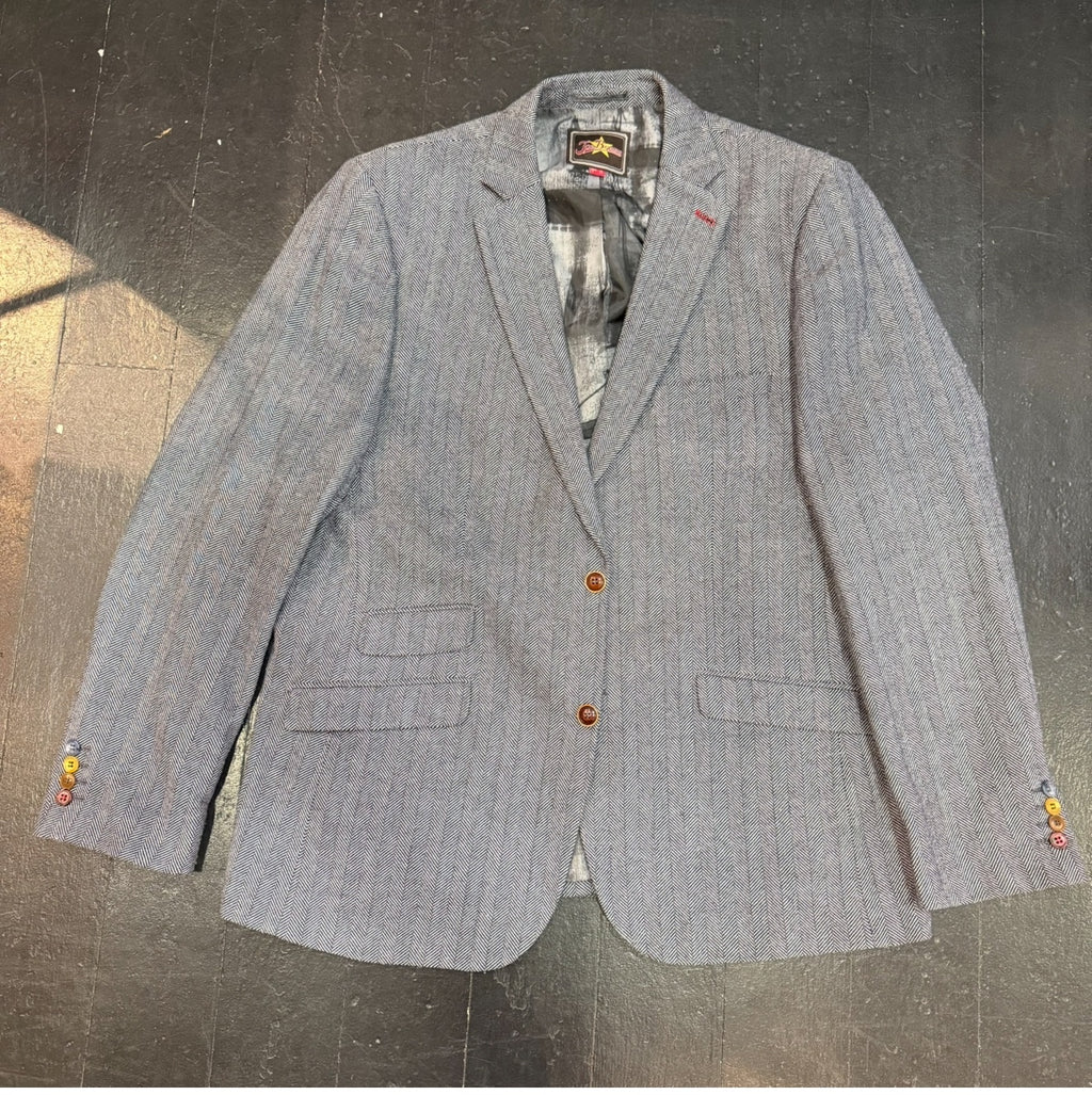 Gents Navy Herringbone Jacket by Joe Browns (46R)