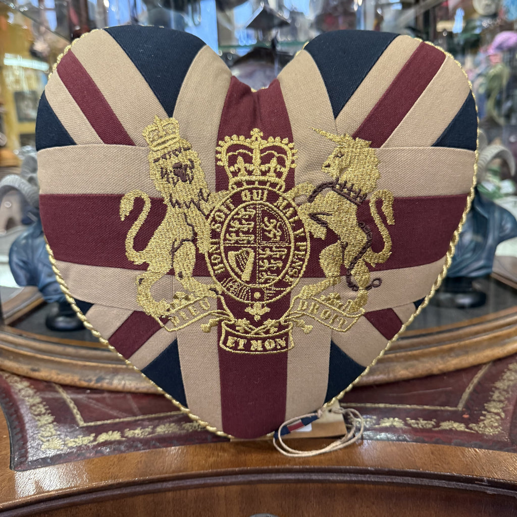 Mini Heart Union Flag Cushion With Crest