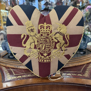 Mini Heart Union Flag Cushion With Crest
