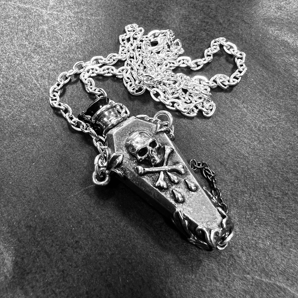 Pewter Undertaker’s Coffin Pendant on Chain