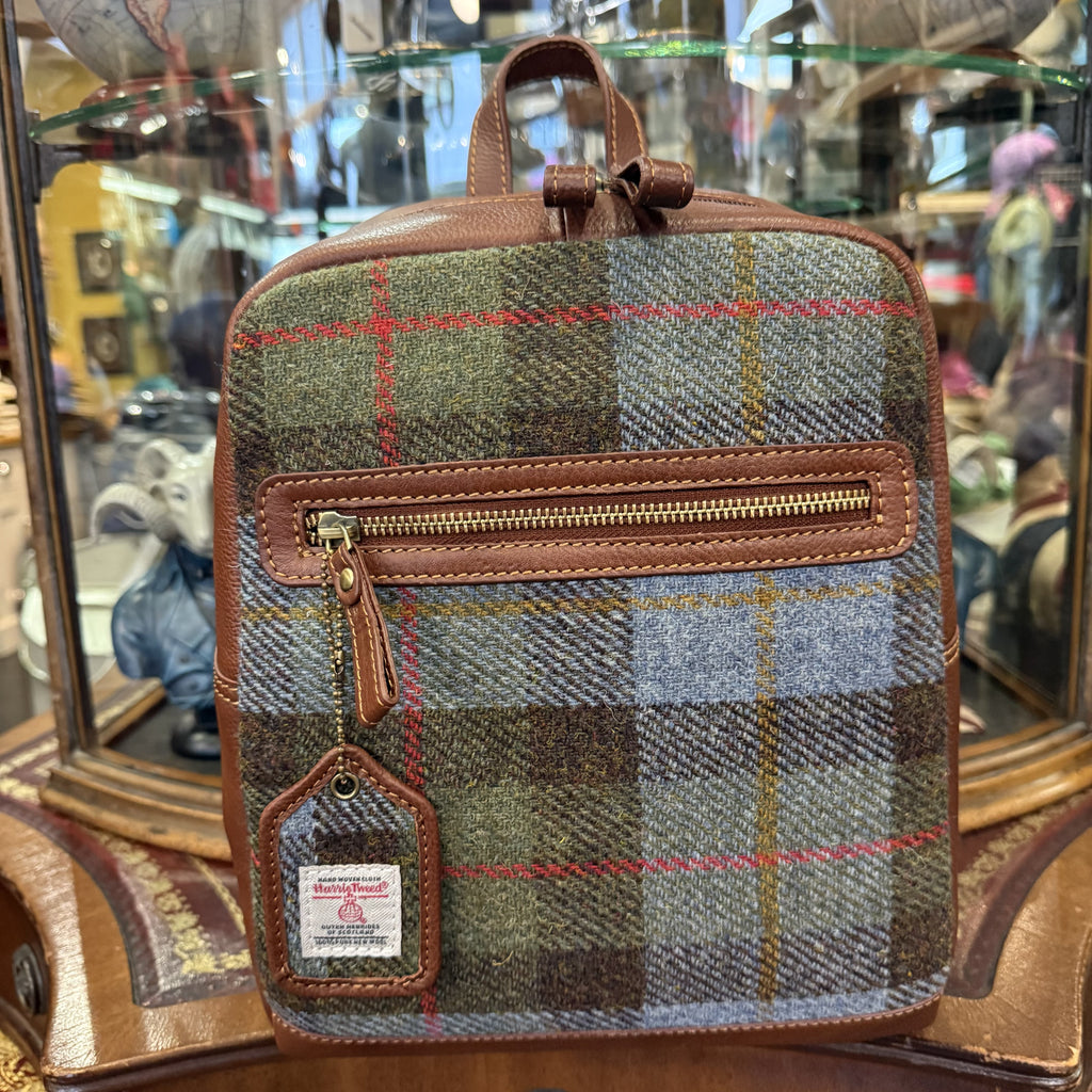The Alice Ruck Sack Leather & Harris Tweed Bag