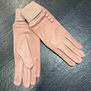 Miriam Suedette Glove with Cuff & 3 Buttons