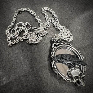 Pewter Poe’s Mirrored Raven Pendant