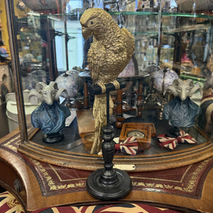 Gilded Parrot on Black Stand
