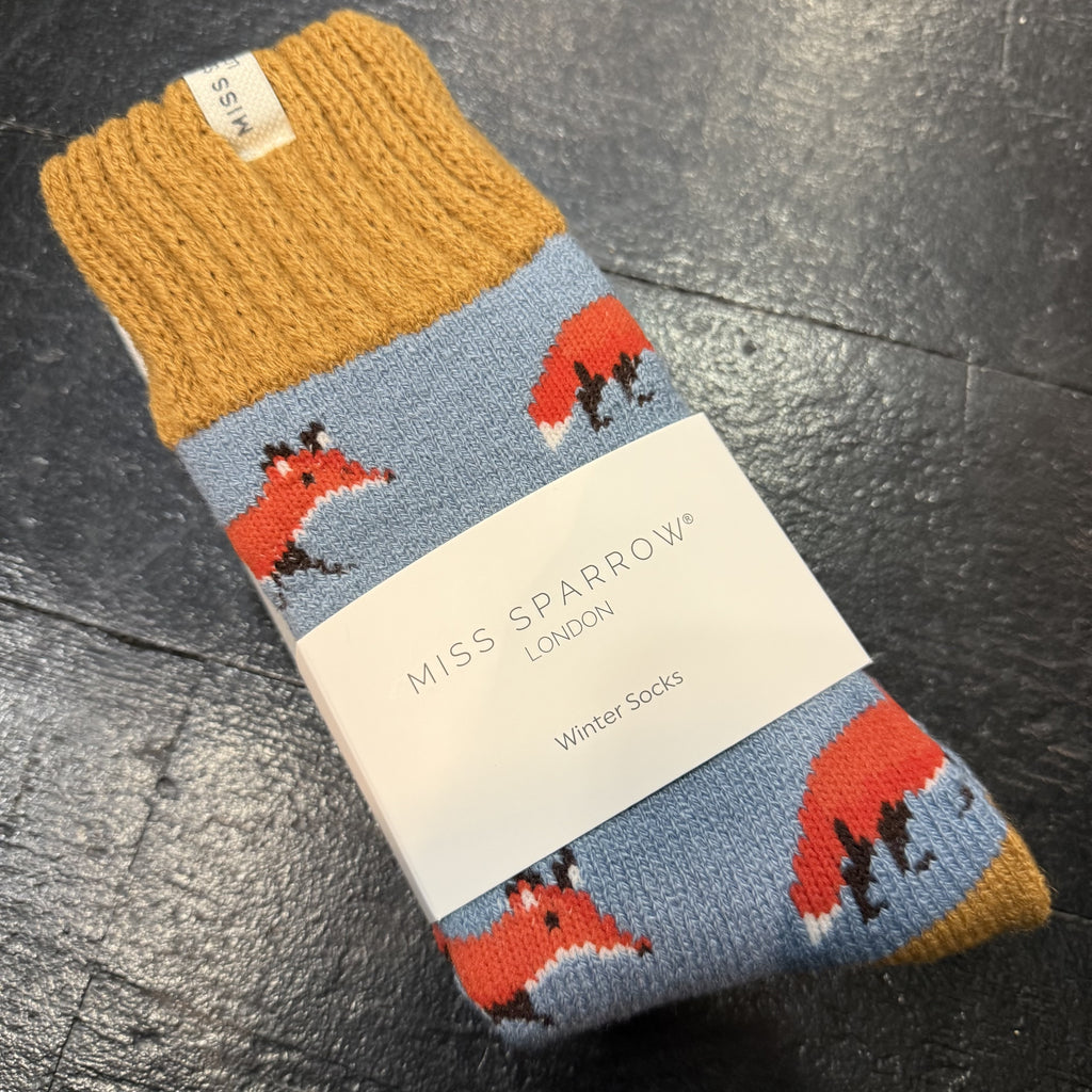 Miss Sparrow Socks - Winter Foxes