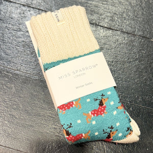 Miss Sparrow Winter Socks - Sausage Dogs