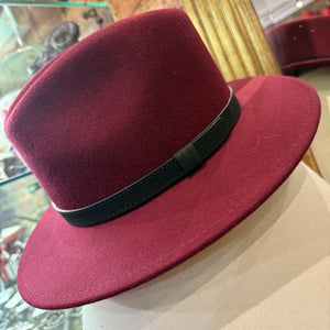 Hampshire Wool Fedora Hat - Burgundy