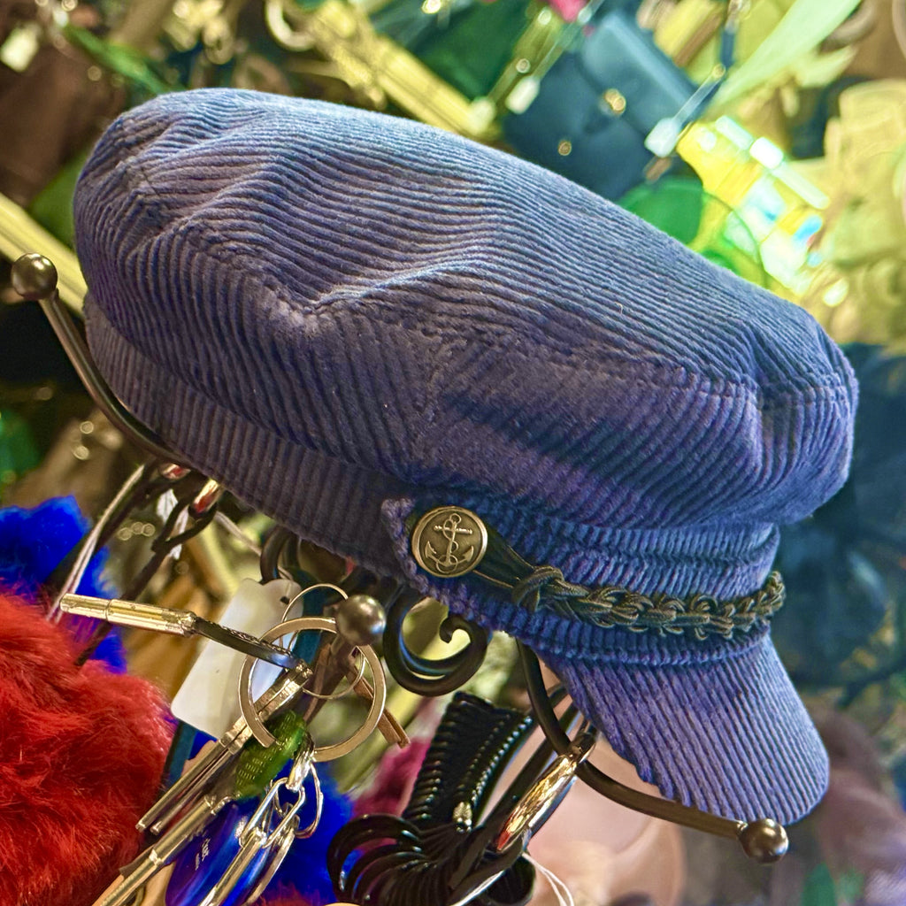 Cord Captain's Cap With Side Buttons