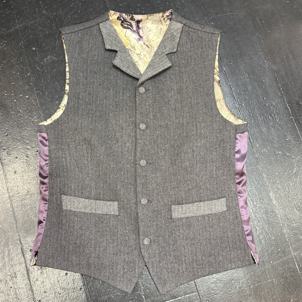 Waistcoat Grey Herringbone 38R