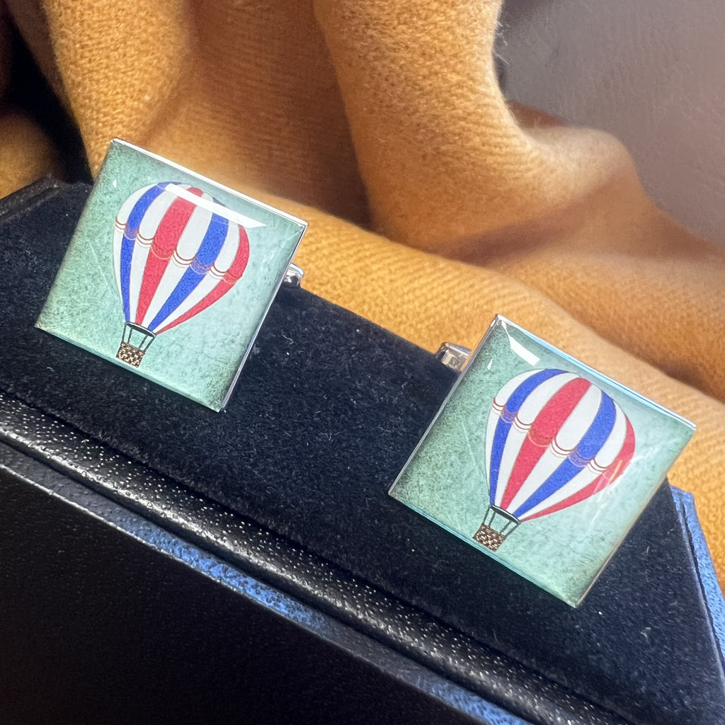 Cufflinks - Retro Hot Air Balloon square