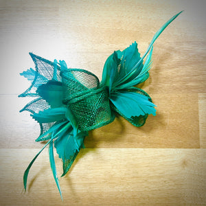 Samantha Sinamay and Feather Bow Fascinator