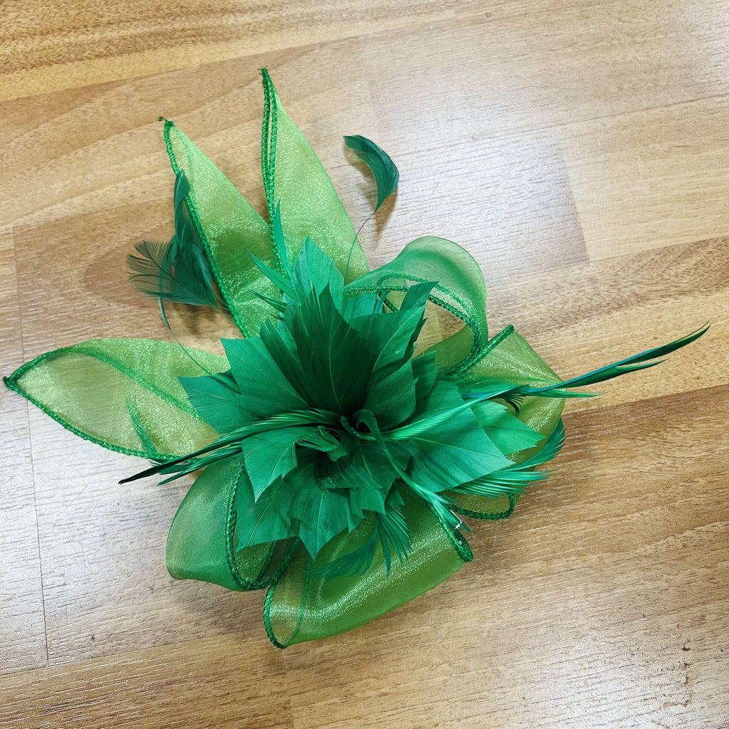 Ellie Satin Bow and Feather Flower Corsage