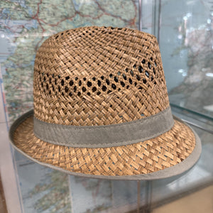 Woven Summer Hat with Olive Trim