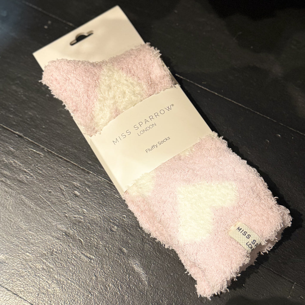 Miss Sparrow Winter Socks - Fluffy Hearts