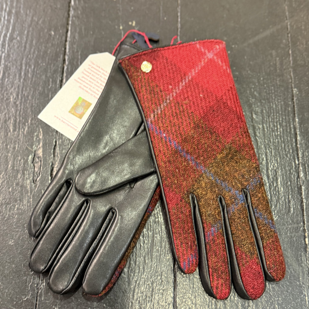Harriett Leather & Tweed Gloves