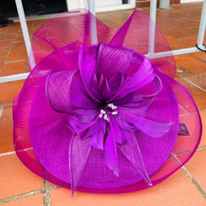 Round Net Covered Sinamay Fascinator