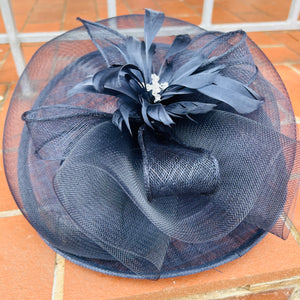 Round Net Covered Sinamay Fascinator