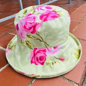 Flower Print Cotton Cloche Hat