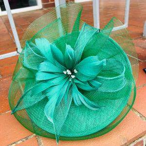 Round Net Covered Sinamay Fascinator