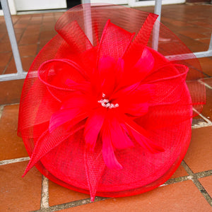 Round Net Covered Sinamay Fascinator