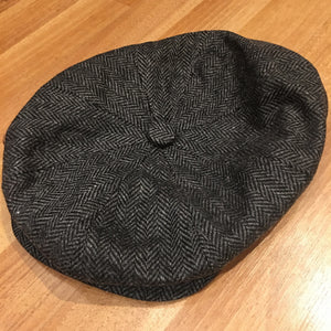 Herringbone Wool Baker Boy Hat