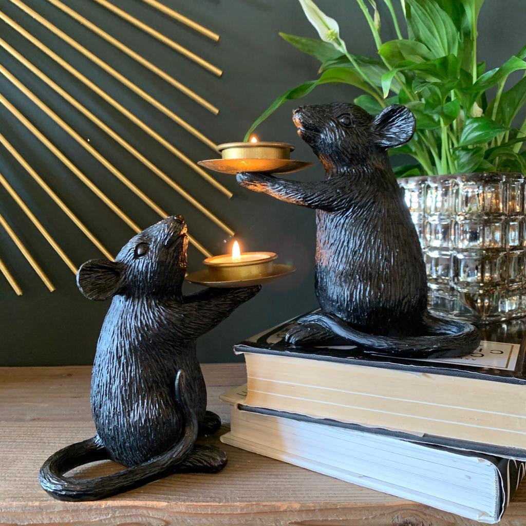 Pair of mice candleholders