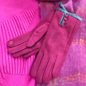 Gloves Suedette three buttons 