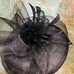 Round Net Covered Sinamay Fascinator