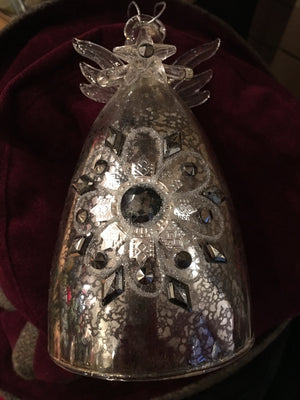 Antiqued gold angel metal decoration 15cm