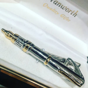 Pen Rhodium & Gold plated Tie Clip