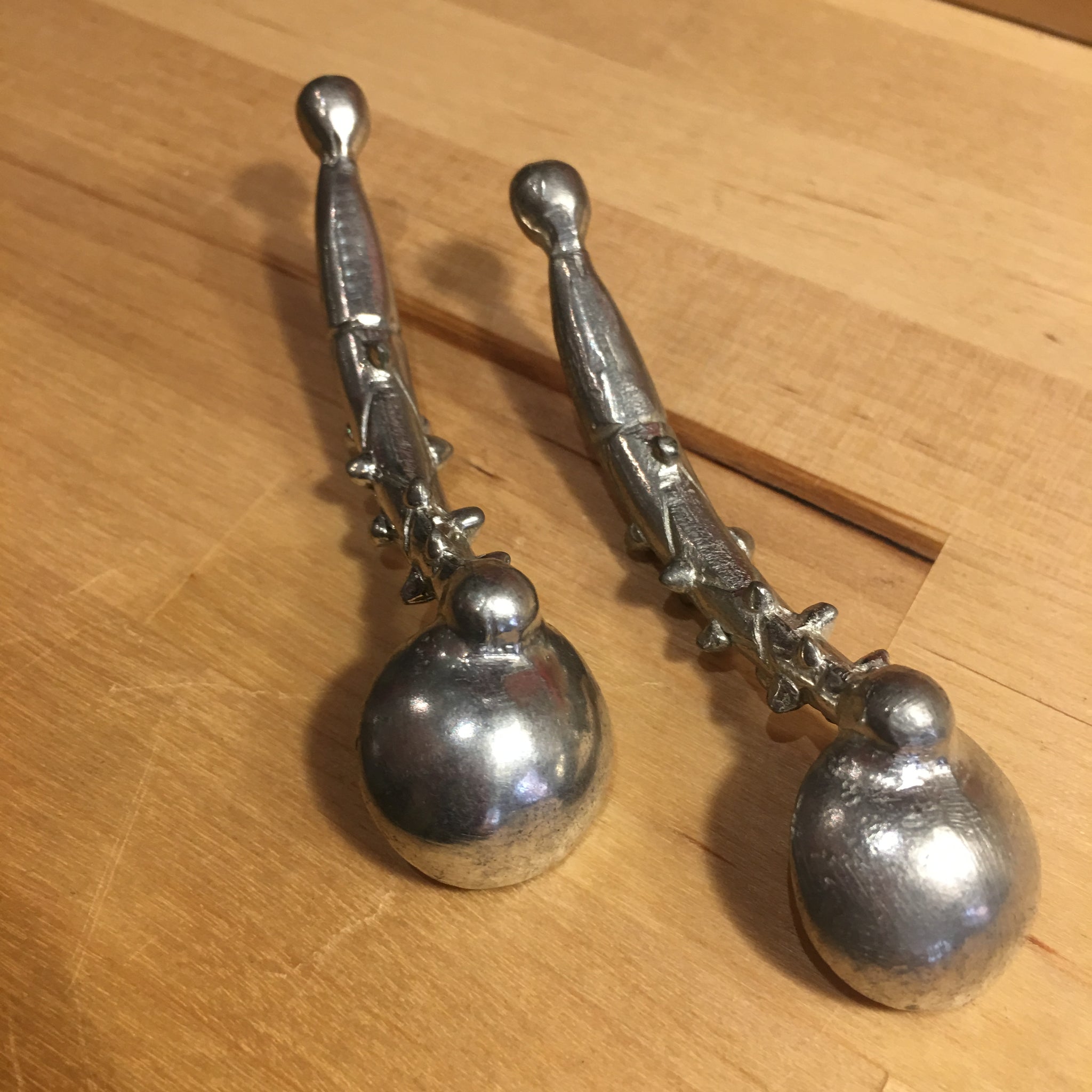 Pair of Pewter Salt Spoons
