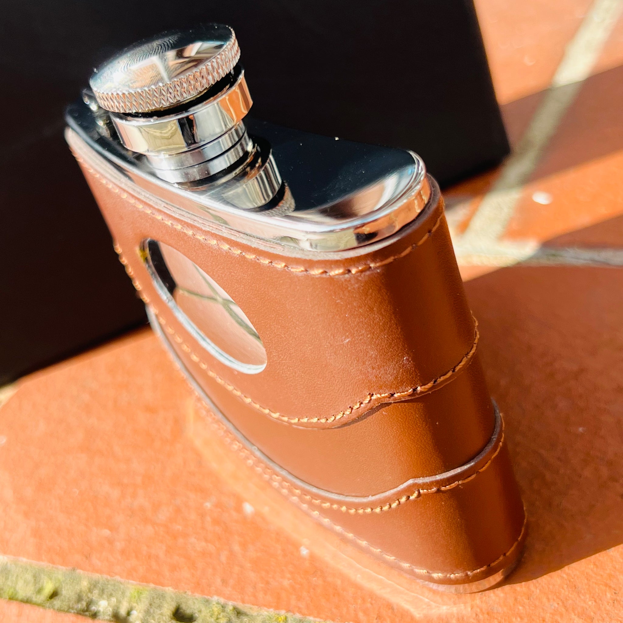 Engraveable Leather Hip Flask