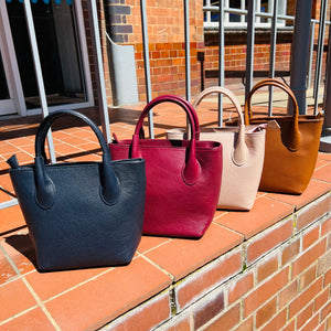 Italian Leather Two Handled Grab Bag