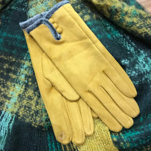 Gloves Suedette three buttons 