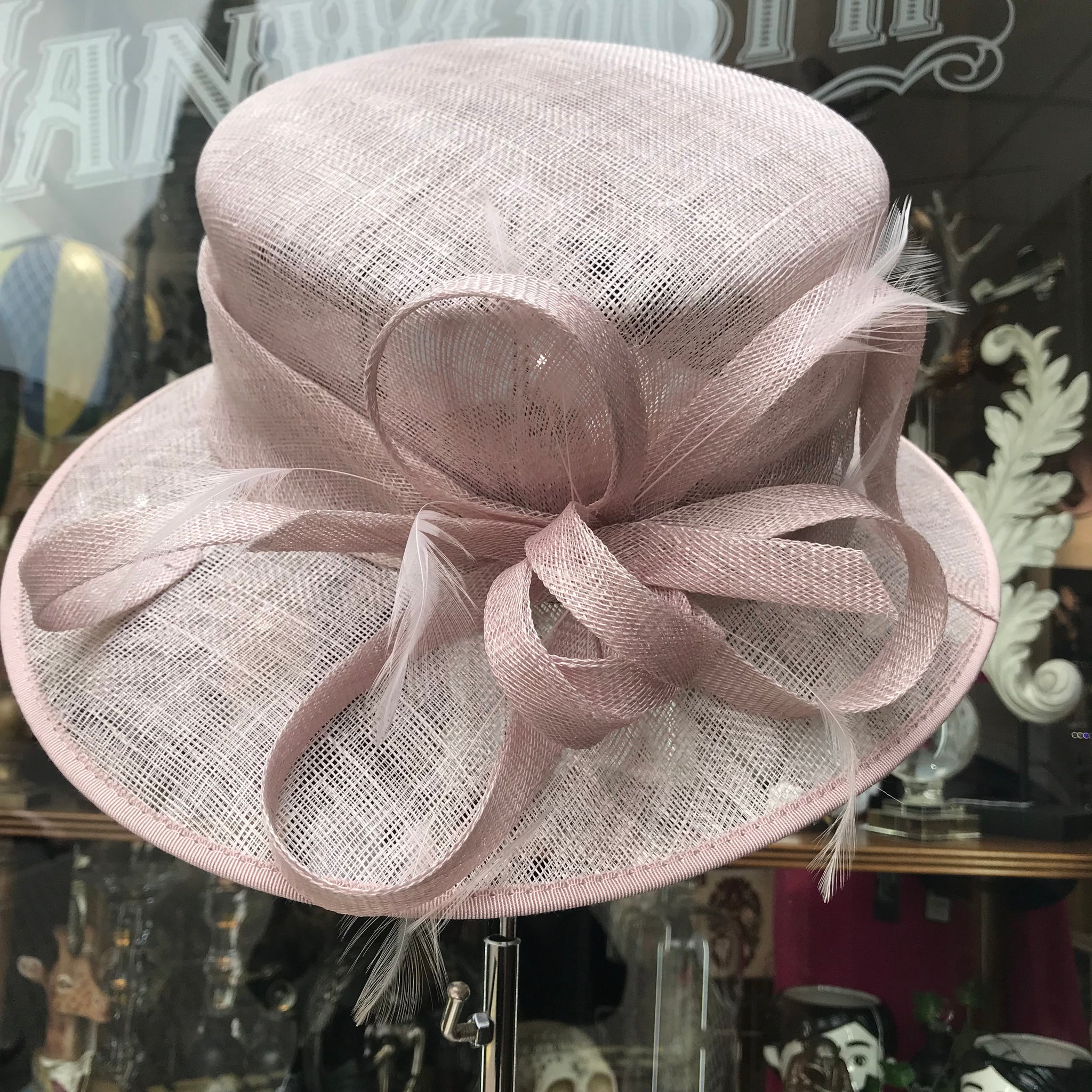 Sinamay Hat with Open Large Sinamay Bow