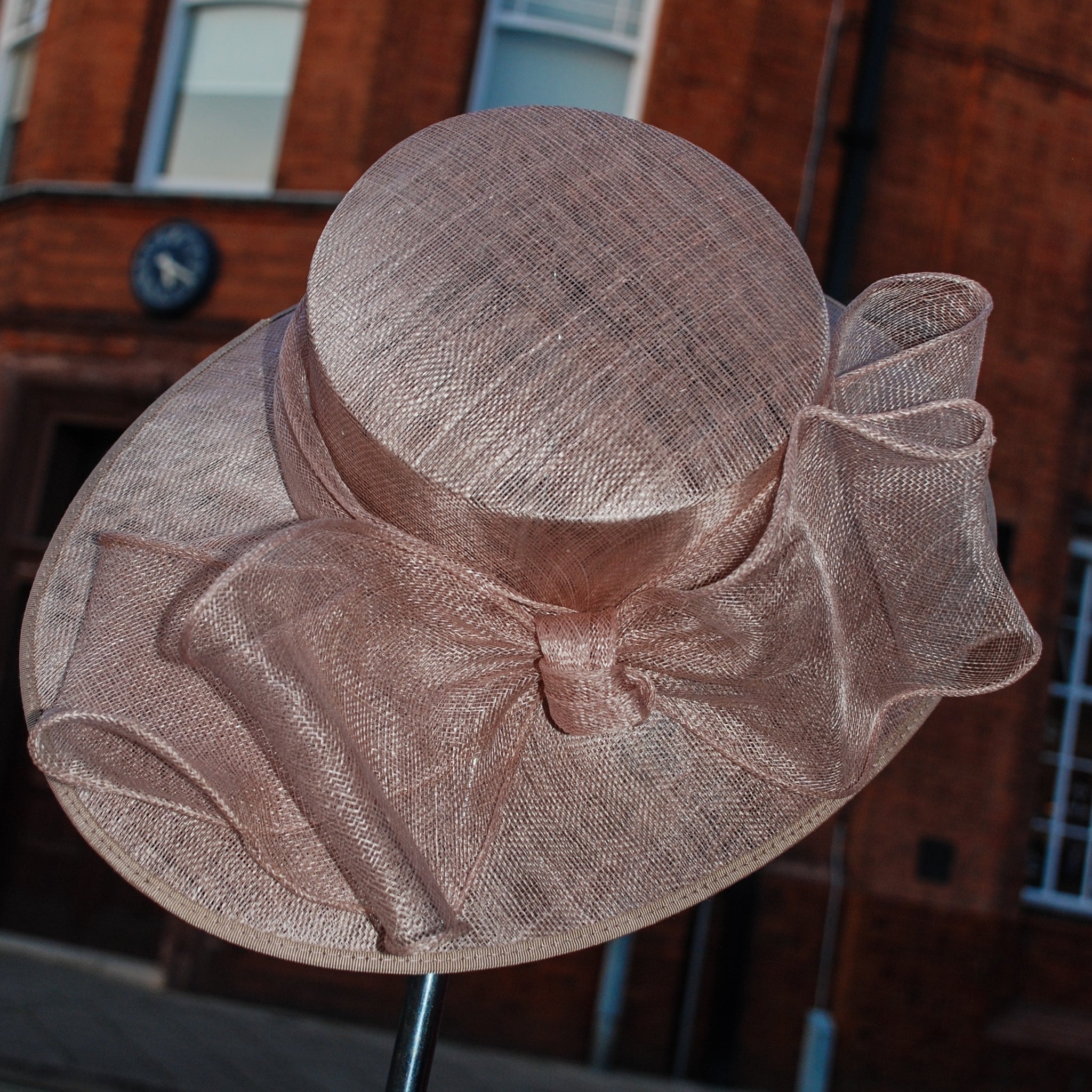 Large Sinamay Hat with Delicate Bow