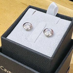 925 Silver Round Cubic Zircona Stud Earrings