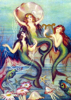 Card - The Three Mermaids